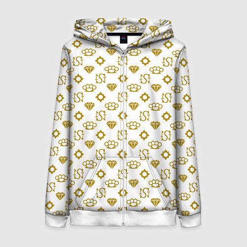 Женская толстовка на молнии Узор как у девушки из Gta 6 / 3D-Белый – фото 1