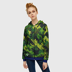 Толстовка на молнии женская Camouflage - pattern ai art, цвет: 3D-синий — фото 2