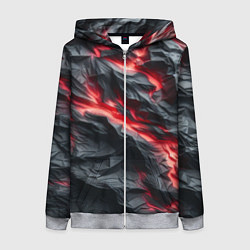 Женская толстовка на молнии Раскаленная лава на горных камнях