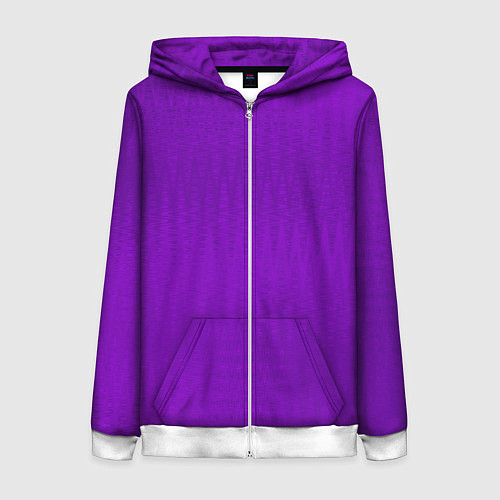 Женская толстовка на молнии Фиолетовый текстурированный / 3D-Белый – фото 1