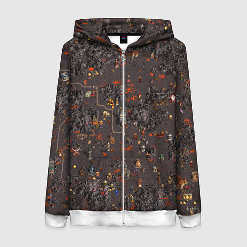 Женская толстовка на молнии Герои 3 Карта Инферно / 3D-Белый – фото 1