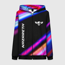 Толстовка на молнии женская Nazareth neon rock lights, цвет: 3D-черный
