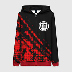 Толстовка на молнии женская Fiat sport grunge, цвет: 3D-красный
