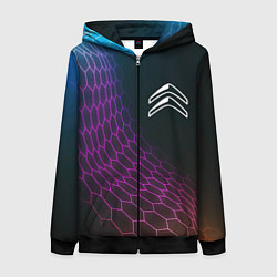 Женская толстовка на молнии Citroen neon hexagon