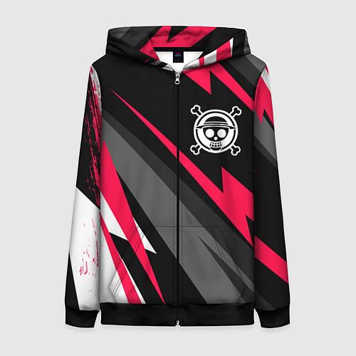 Женская толстовка на молнии One Piece electro lines / 3D-Черный – фото 1