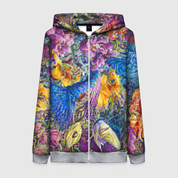 Женская толстовка на молнии Абстрактный растительный паттерн - нейросеть