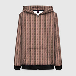 Женская толстовка на молнии Терракотовый полосатый текстурированный