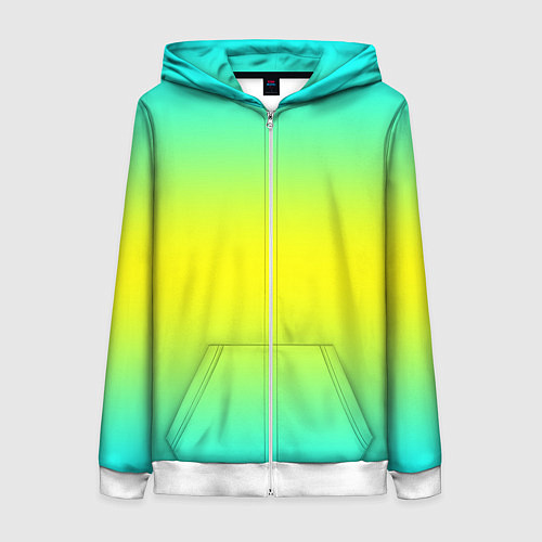 Женская толстовка на молнии Кислотный градиент / 3D-Белый – фото 1