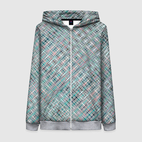 Женская толстовка на молнии Светлый серо-голубой текстурированный / 3D-Меланж – фото 1