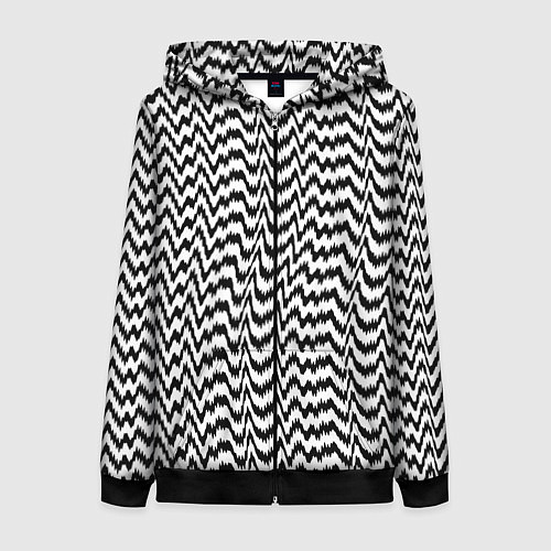 Женская толстовка на молнии Черно-белые кривые / 3D-Черный – фото 1