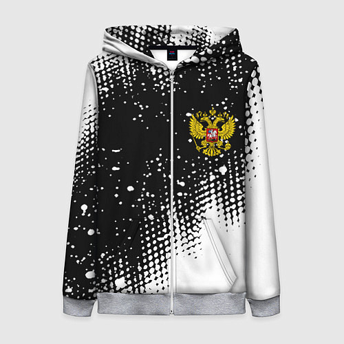 Женская толстовка на молнии Герб Росси краски / 3D-Меланж – фото 1