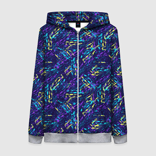 Женская толстовка на молнии Абстрактный узор с концепцией / 3D-Меланж – фото 1