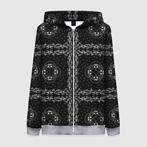 Женская толстовка на молнии Трефовая масть узор / 3D-Меланж – фото 1