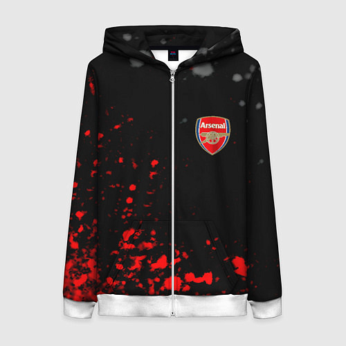 Женская толстовка на молнии Arsenal spash / 3D-Белый – фото 1
