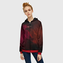Толстовка на молнии женская Smile and colors, цвет: 3D-красный — фото 2