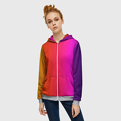 Толстовка на молнии женская Лучезарное сияние, цвет: 3D-меланж — фото 2