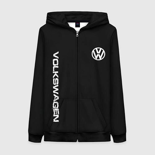 Женская толстовка на молнии Volkswagen logo white / 3D-Черный – фото 1