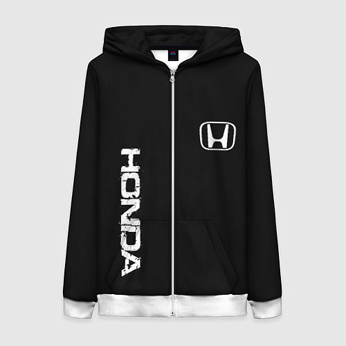Женская толстовка на молнии Honda white logo auto / 3D-Белый – фото 1