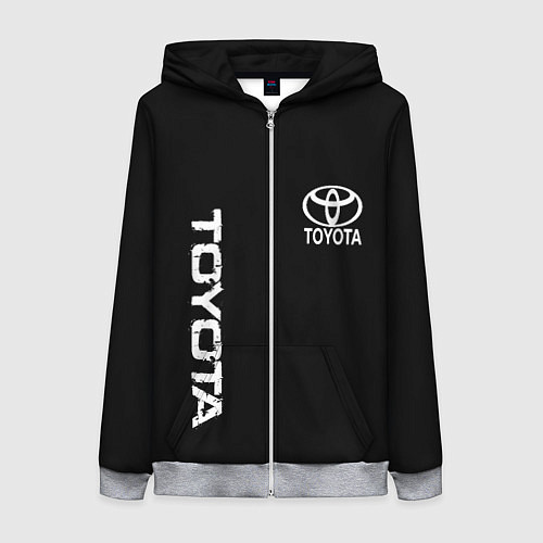 Женская толстовка на молнии Toyota logo white steel / 3D-Меланж – фото 1