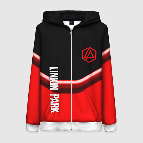 Женская толстовка на молнии Linkin park geometry line steel / 3D-Белый – фото 1