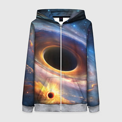 Толстовка на молнии женская Чёрная дыра поглощает вселенную, цвет: 3D-меланж