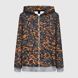 Женская толстовка на молнии Пиксели камуфляжная текстура