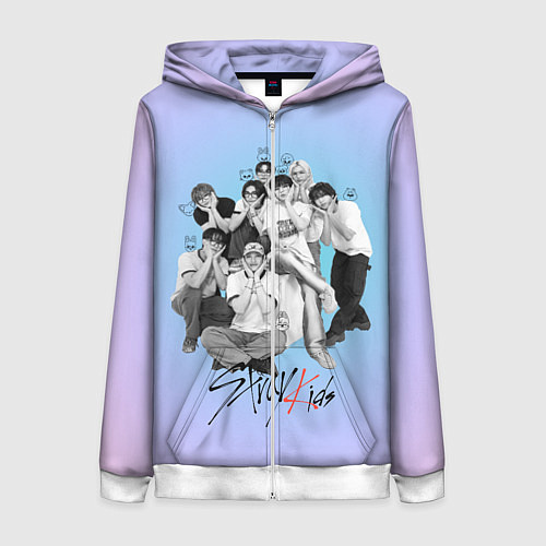 Женская толстовка на молнии Stray Kids family photo / 3D-Белый – фото 1