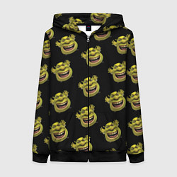 Женская толстовка на молнии Паттерн - Шрек