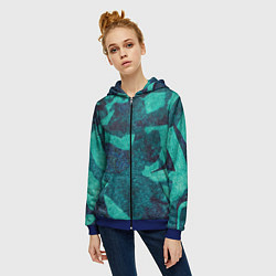 Толстовка на молнии женская Fartech, цвет: 3D-синий — фото 2