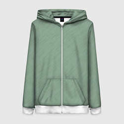 Женская толстовка на молнии Текстура пыльно-зелёный однотонный