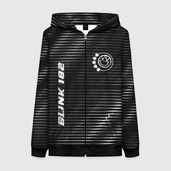 Толстовка на молнии женская Blink 182 metal rock lines, цвет: 3D-черный