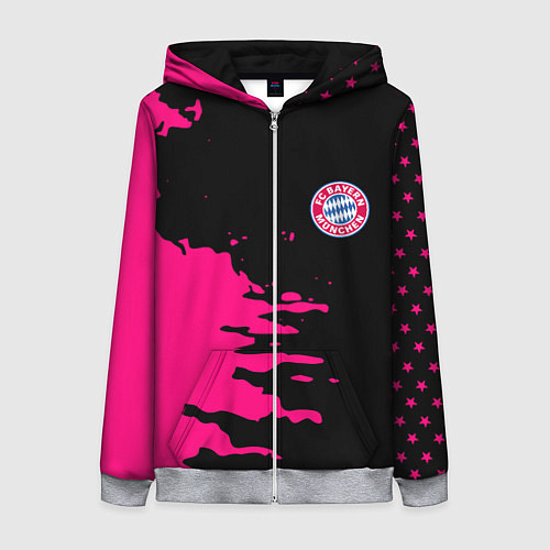 Женская толстовка на молнии Бавария Мюнхен краски / 3D-Меланж – фото 1