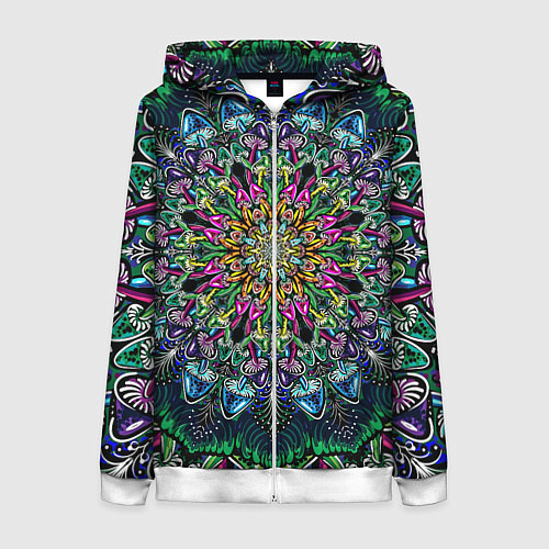 Женская толстовка на молнии Поганки / 3D-Белый – фото 1