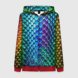 Женская толстовка на молнии Радужная кожа змеи