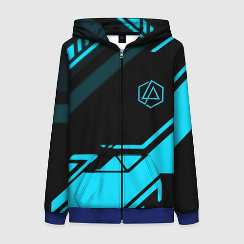 Женская толстовка на молнии Linkin park geometry / 3D-Синий – фото 1