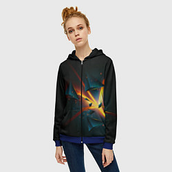 Толстовка на молнии женская Разлом плиты - абстрактная расщелина, цвет: 3D-синий — фото 2