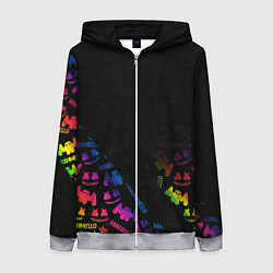 Женская толстовка на молнии Marshmello neon dj