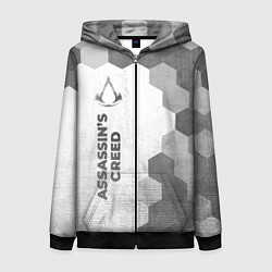 Толстовка на молнии женская Assassins Creed - white gradient по-вертикали, цвет: 3D-черный