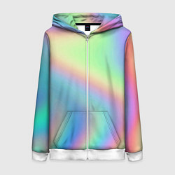 Толстовка на молнии женская Бензиновый градиент, цвет: 3D-белый