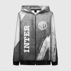 Толстовка на молнии женская Inter - grey gradient вертикально, цвет: 3D-черный