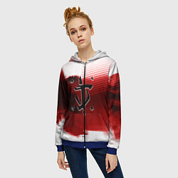 Толстовка на молнии женская Doom eternal logo краски, цвет: 3D-синий — фото 2