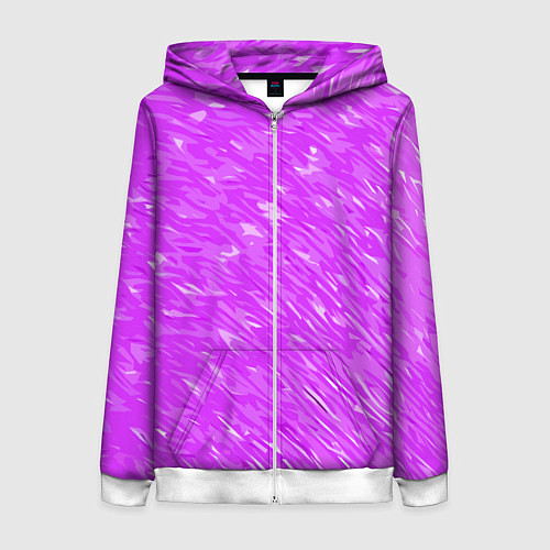Женская толстовка на молнии Фиолетово-белые мазки / 3D-Белый – фото 1