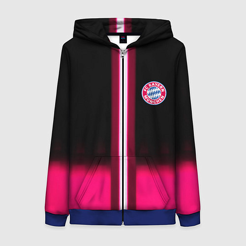 Женская толстовка на молнии Бавария Мюнхен текстура / 3D-Синий – фото 1