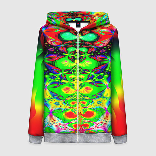 Женская толстовка на молнии Оптический фрактал кислота / 3D-Меланж – фото 1