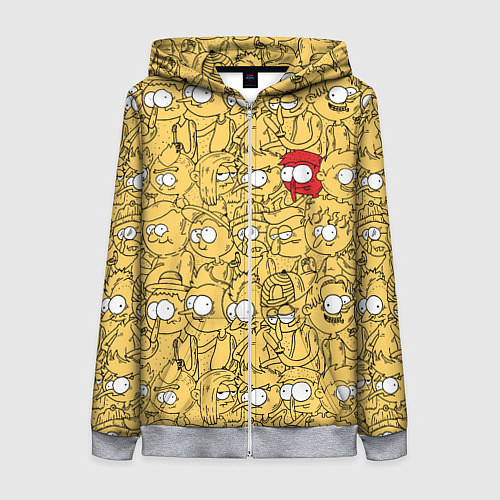 Женская толстовка на молнии Красный человечек / 3D-Меланж – фото 1