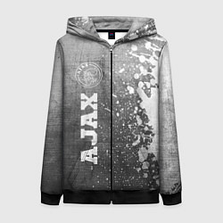 Толстовка на молнии женская Ajax - grey gradient по-вертикали, цвет: 3D-черный