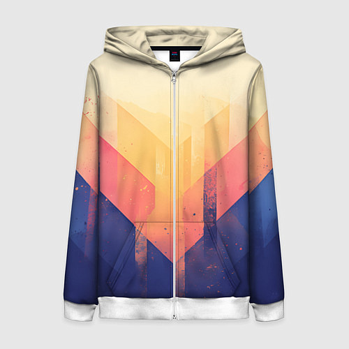 Женская толстовка на молнии Abstract art - geometric shapes / 3D-Белый – фото 1