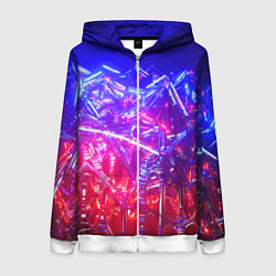 Женская толстовка на молнии Неоновая геометрическая абстракция