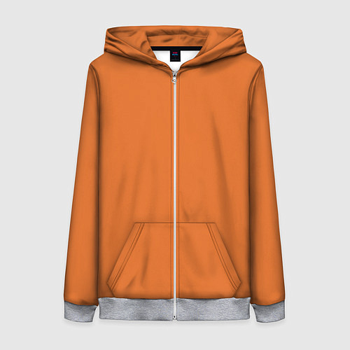 Женская толстовка на молнии Эмоция тревожность - оранжевый / 3D-Меланж – фото 1