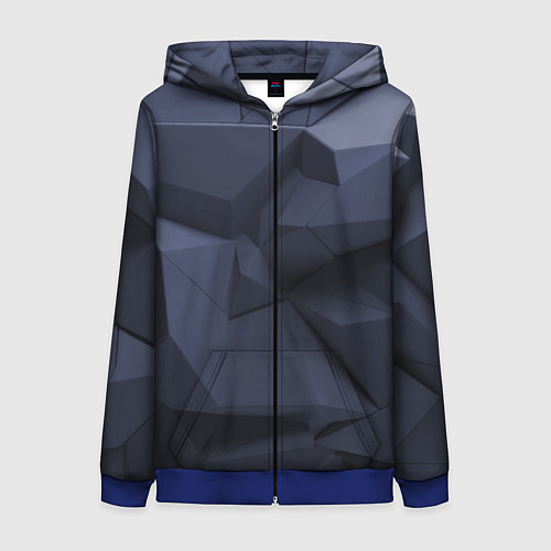 Женская толстовка на молнии Трехмерные плиты / 3D-Синий – фото 1